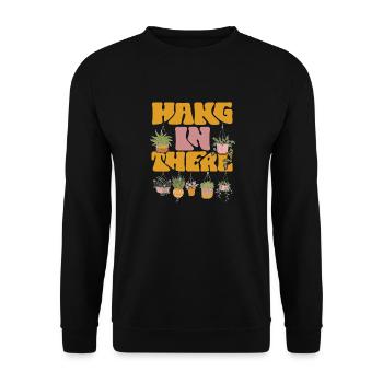 Plant Lover Gardening Hang In - Unisex Sweatshirt - black - Front - Alina (178cm) & Michal (187cm)