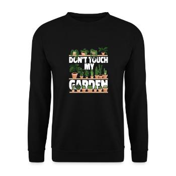 Plant Lover Gardening Don't Touch - Unisex Pullover - Schwarz - Vorne - Alina (178cm) & Michal (187cm)
