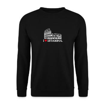 I Love Istanbul Colosseum Lover Heart Flag Turkey - Unisex Sweatshirt - black - Front - Alina (178cm) & Michal (187cm)