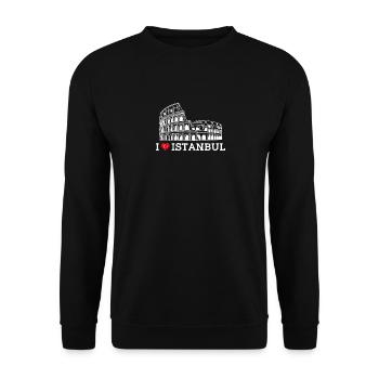 I love Istanbul Cool Colosseum Türkei Liebhaber Europa - Unisex Pullover - Schwarz - Vorne - Alina (178cm) & Michal (187cm)