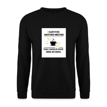 Witziges Arbeitsdesign - Unisex Pullover - Schwarz - Vorne - Alina (178cm) & Michal (187cm)