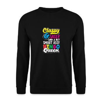 Classy Sassy Bingo Queen Spielerin - Unisex Pullover - Schwarz - Vorne - Alina (178cm) & Michal (187cm)