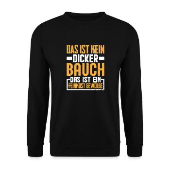 Dicker Bauch Lustig Spruch Geschenk - Unisex Pullover - Schwarz - Vorne - Alina (178cm) & Michal (187cm)