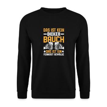 Das Feinkostgewölbe – Witziges Bauch Shirt - Unisex Pullover - Schwarz - Vorne - Alina (178cm) & Michal (187cm)