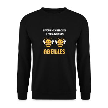 Abeille - Sweat-shirt Unisexe - noir - Devant - Alina (178cm) & Michal (187cm)