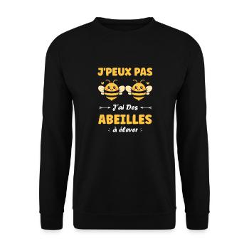 Abeille - Sweat-shirt Unisexe - noir - Devant - Alina (178cm) & Michal (187cm)