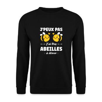 Abeille - Sweat-shirt Unisexe - noir - Devant - Alina (178cm) & Michal (187cm)