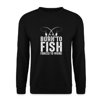 Born To Fish - Unisex Sweatshirt - black - Front - Alina (178cm) & Michal (187cm)
