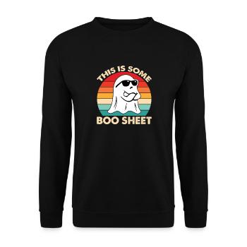 Halloween Pisse Zeichenfläche 1 Kopie 6 - Unisex Pullover - Schwarz - Vorne - Alina (178cm) & Michal (187cm)