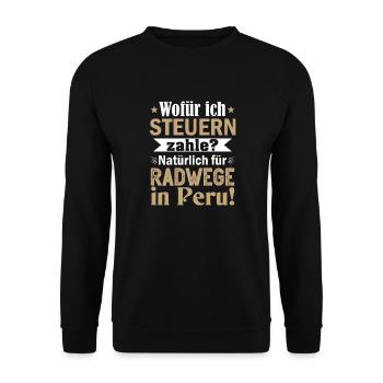 Itinéraires cyclables Pérou1 Artboard 1 - Sweat-shirt Unisexe - noir - Devant - Alina (178cm) & Michal (187cm)