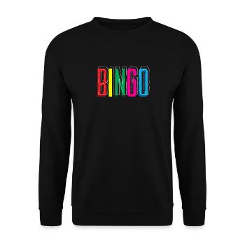 Bingo Spieler Farbenfrohes Design - Unisex Pullover - Schwarz - Vorne - Alina (178cm) & Michal (187cm)