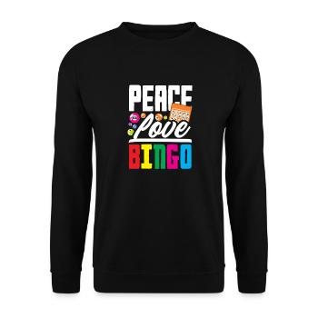 L’amour paisible pour les amateurs de bingo - Sweat-shirt Unisexe - noir - Devant - Alina (178cm) & Michal (187cm)