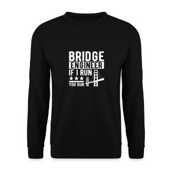 Bridge Engineer Bridge Construction - Unisex Sweatshirt - black - Front - Alina (178cm) & Michal (187cm)