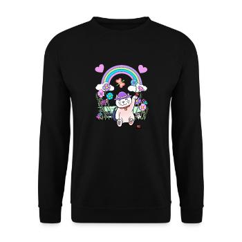 Chat, Chats, Printemps, Été, Enfants, Enfant - Sweat-shirt Unisexe - noir - Devant - Alina (178cm) & Michal (187cm)