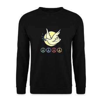 Tableau d’art de la paix 1 Exemplaire 2 - Sweat-shirt Unisexe - noir - Devant - Alina (178cm) & Michal (187cm)