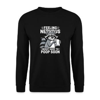 SCI, sensation de nervosité, raton laveur, diarrhée, caca, humour - Sweat-shirt Unisexe - noir - Devant - Alina (178cm) & Michal (187cm)