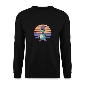 Duck punk in sunset with naughty - Unisex Sweatshirt - black - Front - Alina (178cm) & Michal (187cm)