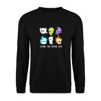 Living The Spook Life Ghost Bait - Unisex Sweatshirt - black - Front - Alina (178cm) & Michal (187cm)