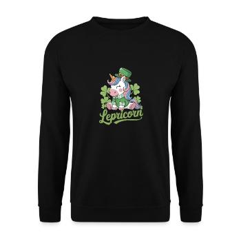 Lepricorn St. Patrick's Day Magische Vibes - Unisex Pullover - Schwarz - Vorne - Alina (178cm) & Michal (187cm)
