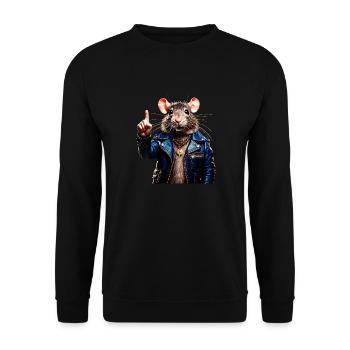 Le RAT lève l’index - Sweat-shirt Unisexe - noir - Devant - Alina (178cm) & Michal (187cm)
