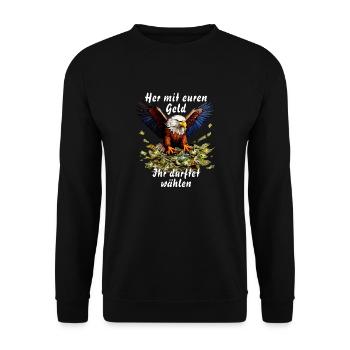 Donnez-moi votre argent, vous avez eu le droit de voter - Sweat-shirt Unisexe - noir - Devant - Alina (178cm) & Michal (187cm)
