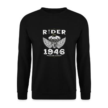 Cavalier depuis 1946 - 79 ans de routes et - Sweat-shirt Unisexe - noir - Devant - Alina (178cm) & Michal (187cm)