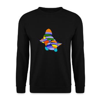 Art Sea Turtle Swimming - Unisex Sweatshirt - black - Front - Alina (178cm) & Michal (187cm)