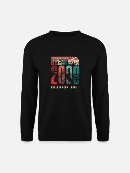 Geburtstag 2009 Jahrgang Juni Retro Geschenk - Unisex Pullover - Schwarz