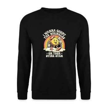 Ich möchte die Falten auf Deinem Stinkstern Anal Zählen - Unisex Pullover - Schwarz - Vorne - Alina (178cm) & Michal (187cm)