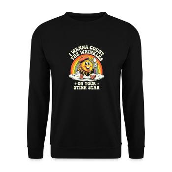 Ich möchte die Falten auf Deinem Stinkstern Anal Zählen - Unisex Pullover - Schwarz - Vorne - Alina (178cm) & Michal (187cm)
