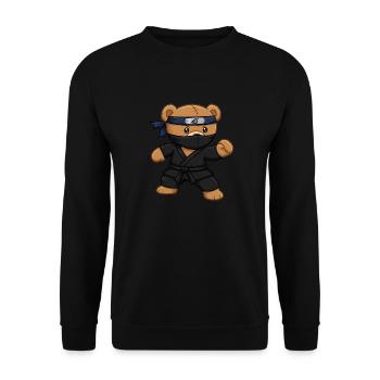 Teddy Bear Ninja - Unisex Sweatshirt - black - Front - Alina (178cm) & Michal (187cm)