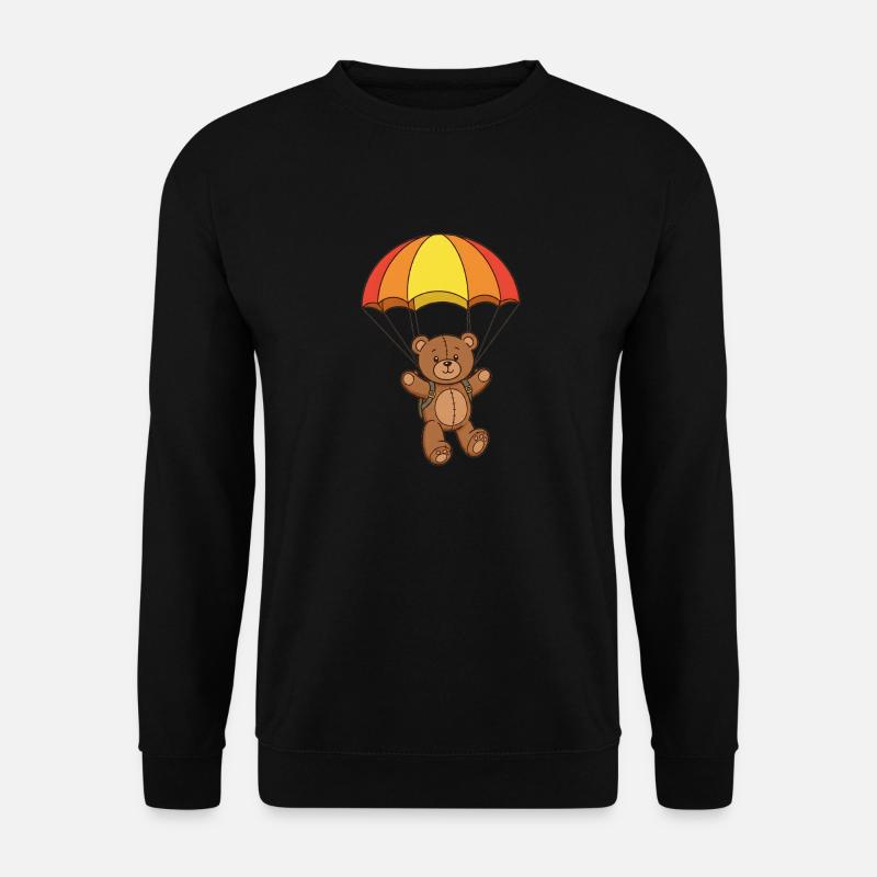 Teddybär Fallschirmspringer - Unisex Pullover - Schwarz