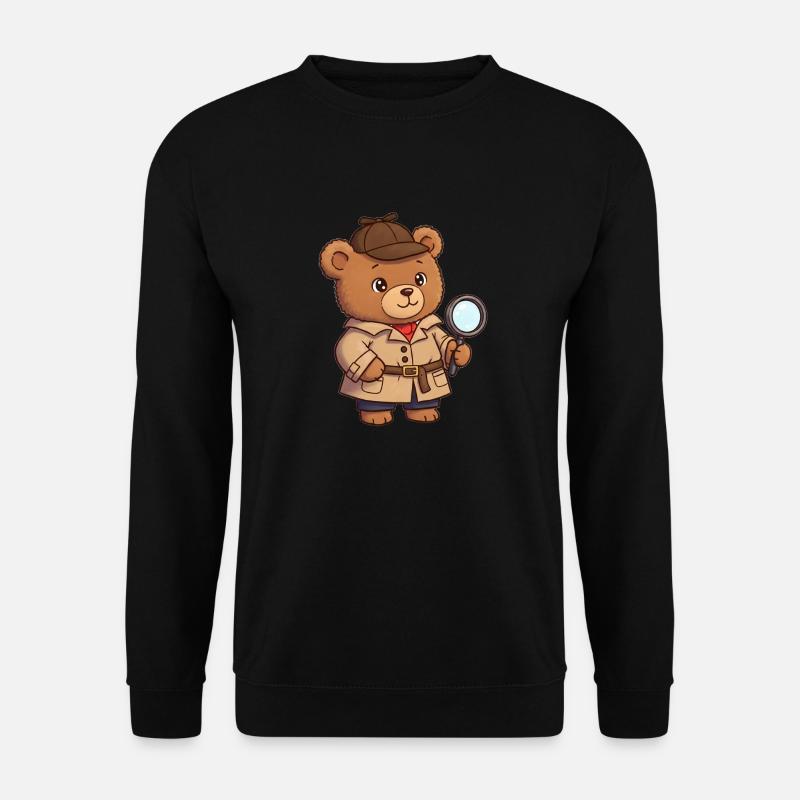 Teddybär Detektiv - Unisex Pullover - Schwarz