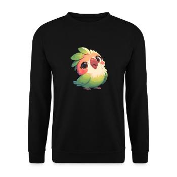 Papageie Papagei - Unisex Pullover - Schwarz - Vorne - Alina (178cm) & Michal (187cm)