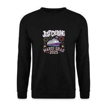 Just Cruising Mardi Gras 2025 Cruise Fun - Unisex Sweatshirt - black - Front - Alina (178cm) & Michal (187cm)