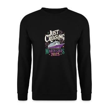 Just Cruising Mardi Gras 2025 Cruise Festival - Unisex Sweatshirt - black - Front - Alina (178cm) & Michal (187cm)