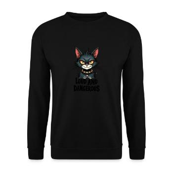 Chat Musique forte Fort Dangereux - Sweat-shirt Unisexe - noir - Devant - Alina (178cm) & Michal (187cm)