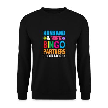 Bingo Partner Fürs Leben Ehepaar - Unisex Pullover - Schwarz - Vorne - Alina (178cm) & Michal (187cm)