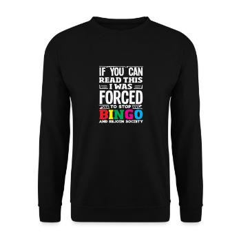 Bingo Lovers Funny Company Retour - Sweat-shirt Unisexe - noir - Devant - Alina (178cm) & Michal (187cm)