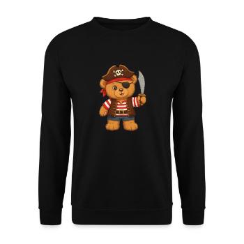 Ours en peluche Pirate - Sweat-shirt Unisexe - noir - Devant - Alina (178cm) & Michal (187cm)
