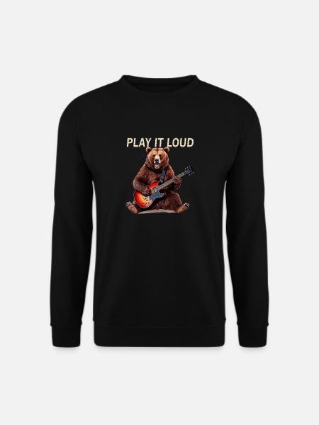 BÄR ROCKGITARRE PLAY GUITAR - Unisex Pullover - Schwarz