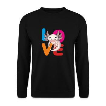 AMOUR AXOLOTL.png - Sweat-shirt Unisexe - noir - Devant - Alina (178cm) & Michal (187cm)