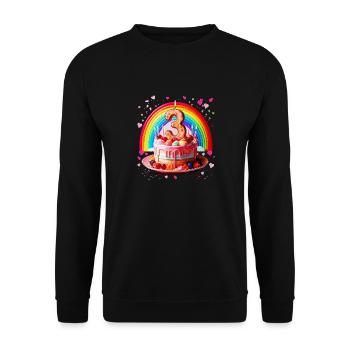 Geburtstag 3.png - Unisex Pullover - Schwarz - Vorne - Alina (178cm) & Michal (187cm)