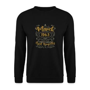 March 1963 Birthday Party Gift | March 1963 - Unisex Sweatshirt - black - Front - Alina (178cm) & Michal (187cm)