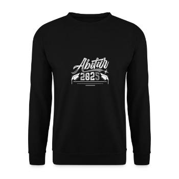 ABITUR 2025 ABI Geschafft Abiturient Lustiges - Unisex Pullover - Schwarz - Vorne - Alina (178cm) & Michal (187cm)