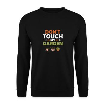 Ne touchez pas à mon jardin Jardinage botanique - Sweat-shirt Unisexe - noir - Devant - Alina (178cm) & Michal (187cm)