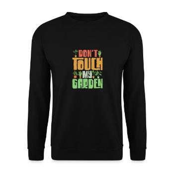 Don't Touch My Garden Gardening Botanical - Unisex Pullover - Schwarz - Vorne - Alina (178cm) & Michal (187cm)