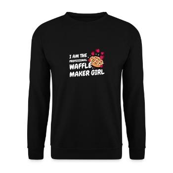 I Am The Professional Waffle Maker Girl - Unisex Sweatshirt - black - Front - Alina (178cm) & Michal (187cm)