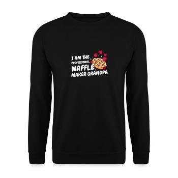 I Am The Professional Waffle Maker Grandpa - Unisex Sweatshirt - black - Front - Alina (178cm) & Michal (187cm)