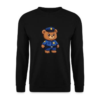 Ours en peluche Policier - Sweat-shirt Unisexe - noir - Devant - Alina (178cm) & Michal (187cm)